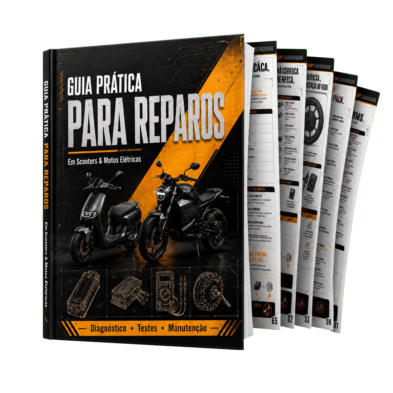 Manual digital de reparos para scooters e motos elétricas — Plano Básico